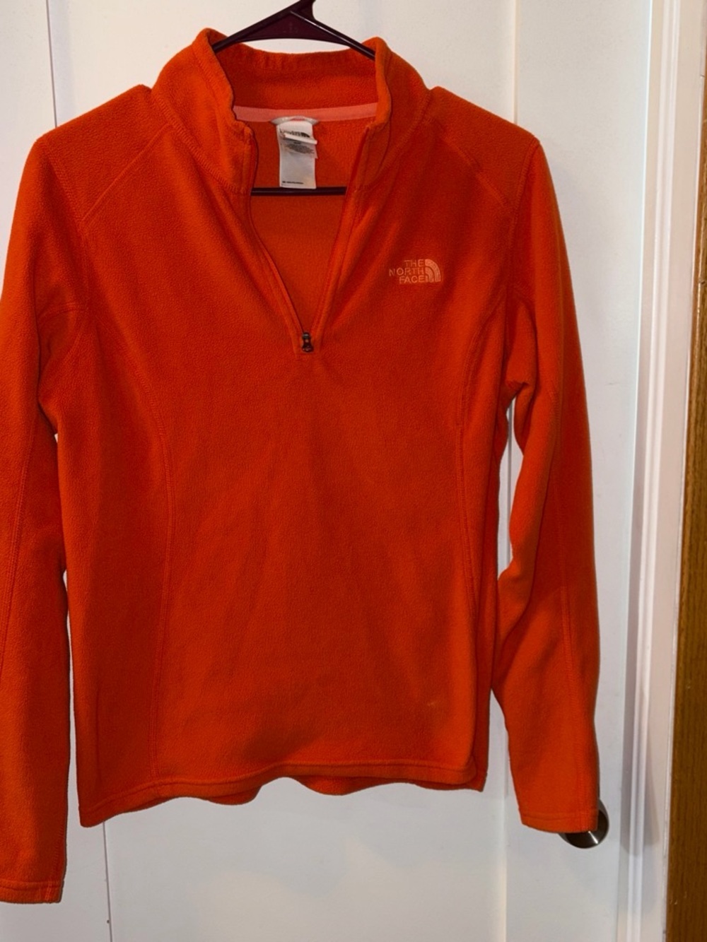 The North Face Women’s Bright Orange Quarter-Zip Fleece Pullover